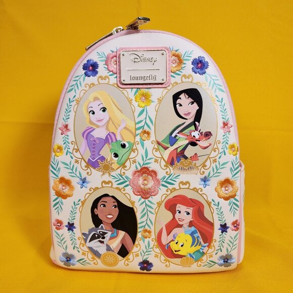 Loungefly Disney Princess & Sidekicks Floral Portraits Mini Backpack NEW - Picture 16 of 16